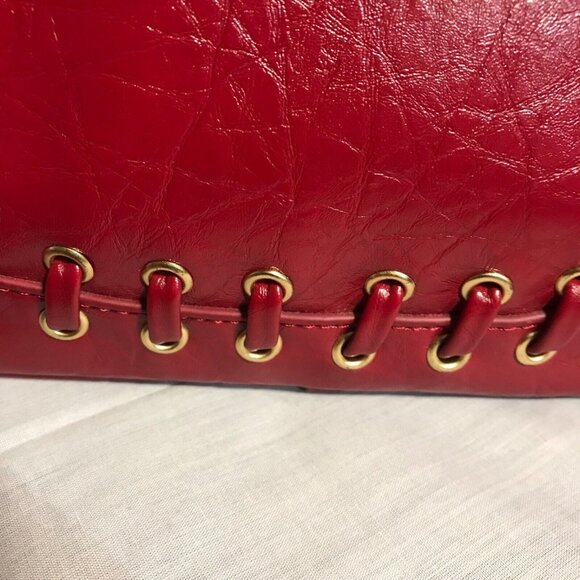 Alia Red Purse Bag  Clutch Handbag Storage Faux Leather Crossbody - Picture 2 of 12